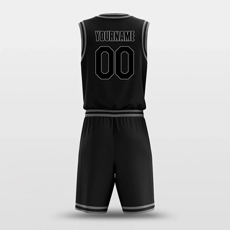 Black Gray - Custom Basketball Jersey Design for Team - Image 2