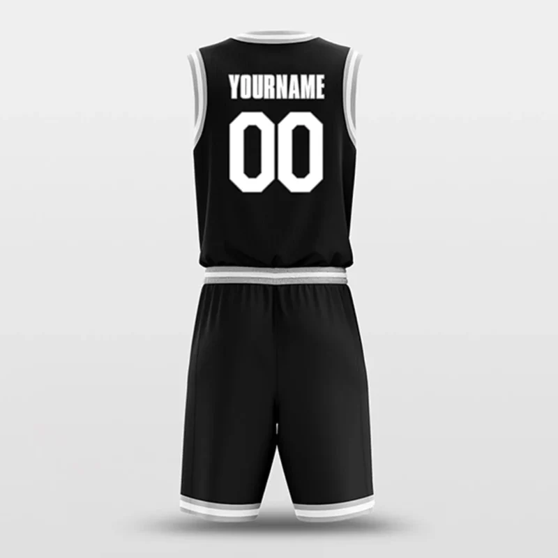Black White - Custom Basketball Jersey Design for Team - Image 2