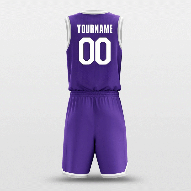 Purple White - Custom Basketball Jersey Design for Team - Image 2