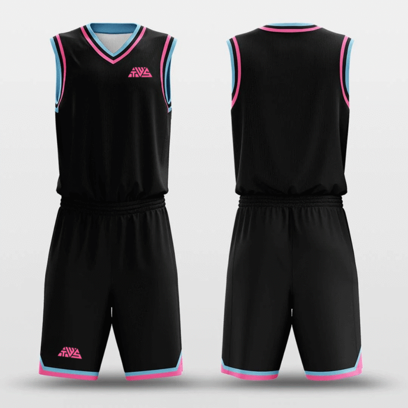 Black Blue Pink - Customized Basketball Jersey Design - Image 4