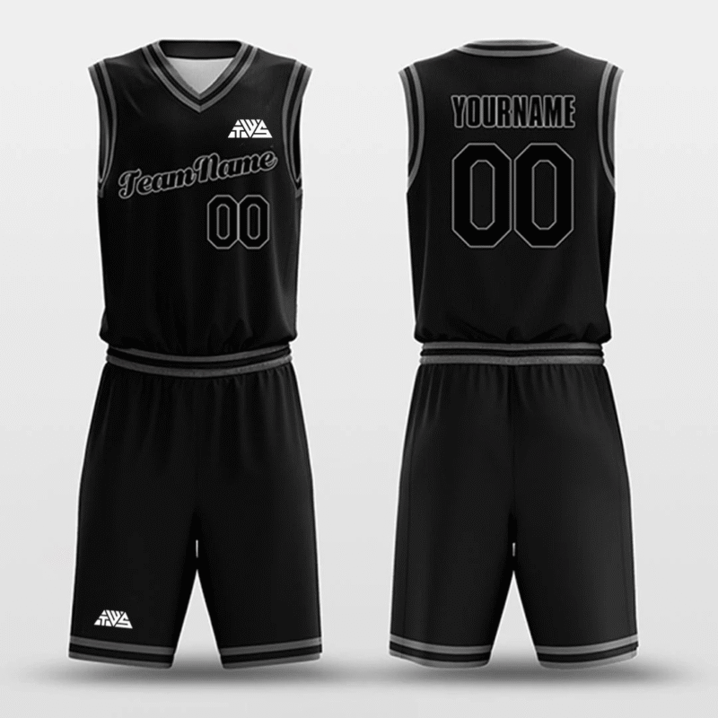 Black Gray - Custom Basketball Jersey Design for Team - Image 3