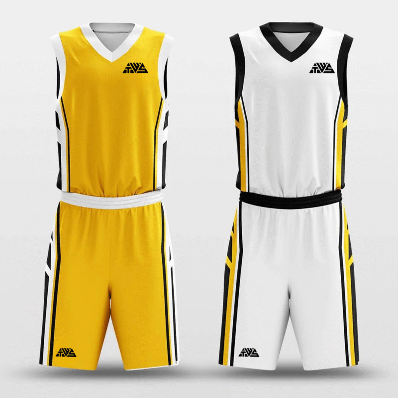 Golden Shield - Custom Reversible Basketball Jersey Set Sublimated - Image 3